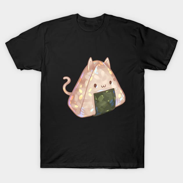 Cute Cat Onigiri T-Shirt by Claire Lin